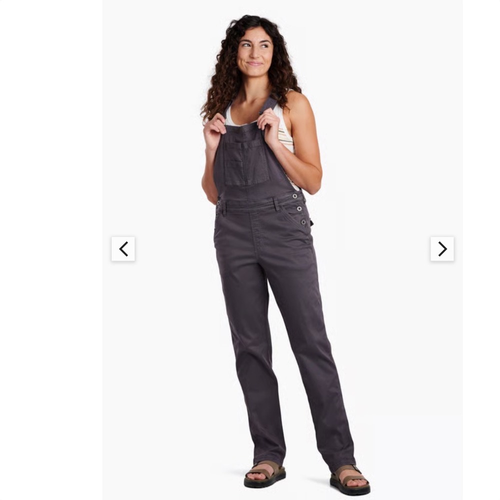 Kuhl Kultivatr Overalls Womens 8 Reg Charcoal Gray Soft Twill Stretch Utility